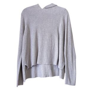 ATHLETA Pima Cotton Silk Hoodie Sweater Gray Size M